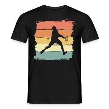 Tennis retro vintage tennis player - Men's T-Shirt - black - Front - AI Model Male 178 light (178cm)