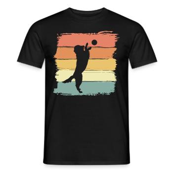 Golden Retriever Dog Ball retro vintage - Men's T-Shirt - black - Front - AI Model Male 178 light (178cm)