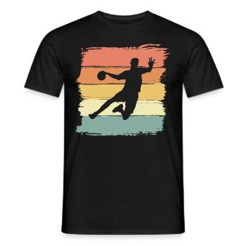 Handball retro vintage Handballer - Männer T-Shirt - Schwarz - Vorne - AI Model Male 178 light (178cm)