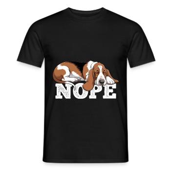 Basset Hound Nope - Männer T-Shirt - Schwarz - Vorne - AI Model Male 178 light (178cm)