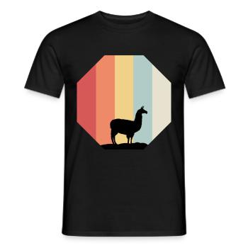 Alpaka - Männer T-Shirt - Schwarz - Vorne - AI Model Male 178 light (178cm)