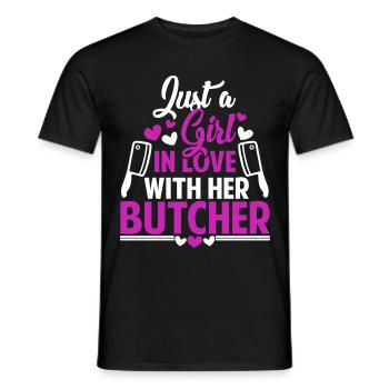 Metzger - Männer T-Shirt - Schwarz - Vorne - AI Model Male 178 light (178cm)