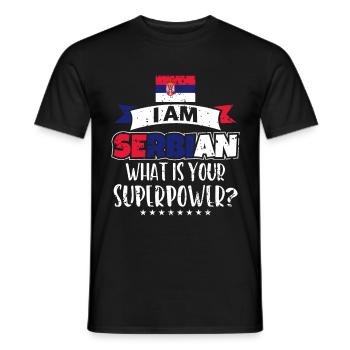 Serbien - Männer T-Shirt - Schwarz - Vorne - AI Model Male 178 light (178cm)