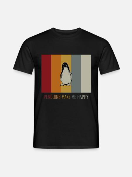 Pinguin - Männer T-Shirt - Schwarz