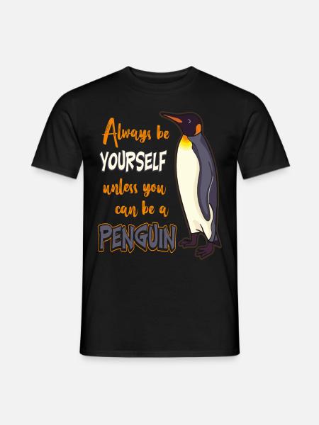 Pinguin - Männer T-Shirt - Schwarz