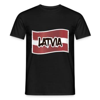 Lettonie - T-shirt homme - noir - Devant - AI Model Male 178 light (178cm)