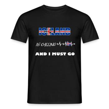 Iceland - Men's T-Shirt - black - Front - AI Model Male 178 light (178cm)