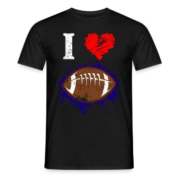 American football - Men's T-Shirt - black - Front - AI Model Male 178 light (178cm)