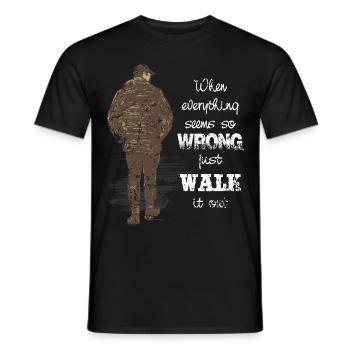 Promenade et randonnée - T-shirt homme - noir - Devant - AI Model Male 178 light (178cm)