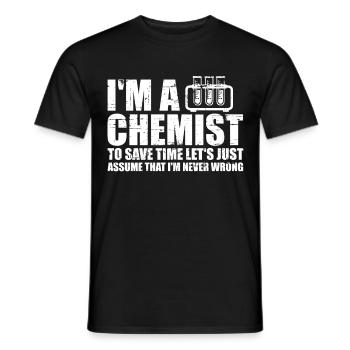 Chemist chemistry science - Men's T-Shirt - black - Front - AI Model Male 178 light (178cm)