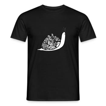 Snail with snail shell - Men's T-Shirt - black - Front - AI Model Male 178 light (178cm)