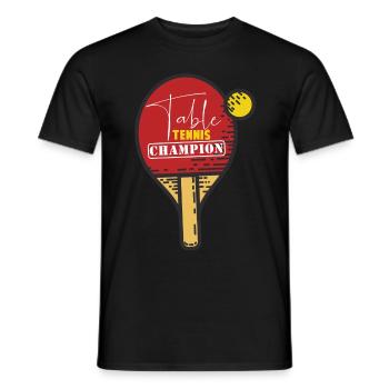 Tennis de table - Ping Pong - Ping Pong - T-shirt homme - noir - Devant - AI Model Male 178 light (178cm)