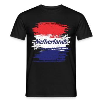 Pays-Bas Hollande tulipes Amsterdam cadeau - T-shirt homme - noir - Devant - AI Model Male 178 light (178cm)