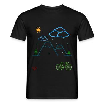 Bike tour on the mountain - bike - day on the mountain - Men's T-Shirt - black - Front - AI Model Male 178 light (178cm)