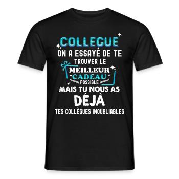 Collègues Inoubliables Cadeau Drôle Départ - T-shirt homme - noir - Devant - AI Model Male 178 light (178cm)