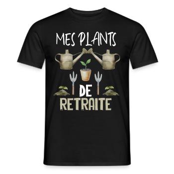 Mes plants de retraite Cadeau Départ Retraités - T-shirt homme - noir - Devant - AI Model Male 178 light (178cm)