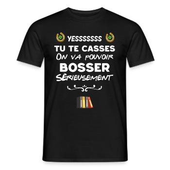 En On Va Bosser Départ Humour Collègue - T-shirt homme - noir - Devant - AI Model Male 178 light (178cm)