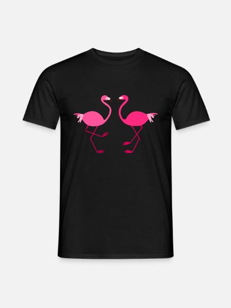 Flamingos birds pink animals - Men's T-Shirt - black