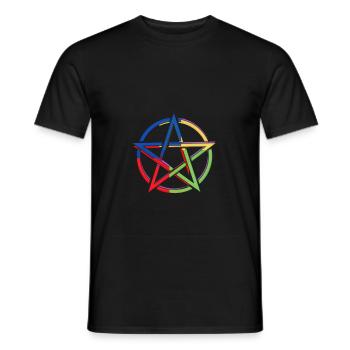 Pentagram Colorful - Men's T-Shirt - black - Front - AI Model Male 178 light (178cm)