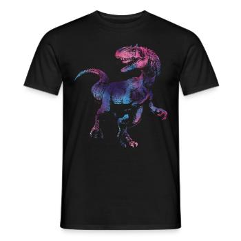 T-Rex World Dinosaurier Velociraptor Space Design - Männer T-Shirt - Schwarz - Vorne - AI Model Male 178 light (178cm)
