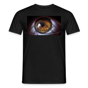 Auge mit Ketten - Männer T-Shirt - Schwarz - Vorne - AI Model Male 178 light (178cm)