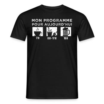 Mon programme jardiner humour jardinage cadeau - T-shirt homme - noir - Devant - AI Model Male 178 light (178cm)