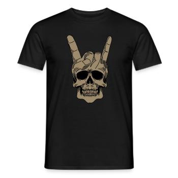 Heavy Metal Totenkopf mit Teufelshörner - Männer T-Shirt - Schwarz - Vorne - AI Model Male 178 light (178cm)