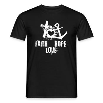 Faith Hope Love I Glaube Hoffnung Liebe - Men's T-Shirt - black - Front - AI Model Male 178 light (178cm)