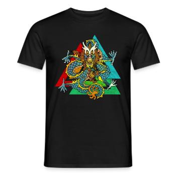 Märchen Drache chinesisch - Männer T-Shirt - Schwarz - Vorne - AI Model Male 178 light (178cm)