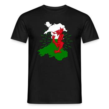 Drapeau du Pays de Galles Celtes Dragon Nation de Cardiff - T-shirt homme - noir - Devant - AI Model Male 178 light (178cm)