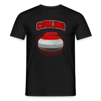 Curling - Männer T-Shirt - Schwarz - Vorne - AI Model Male 178 light (178cm)