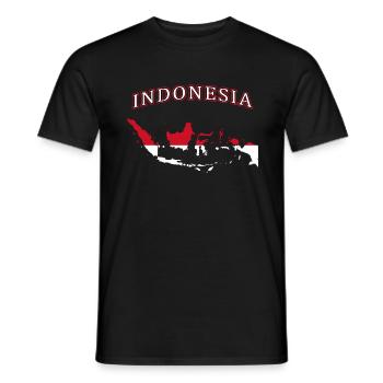 Drapeau de l'Indonésie - T-shirt homme - noir - Devant - AI Model Male 178 light (178cm)