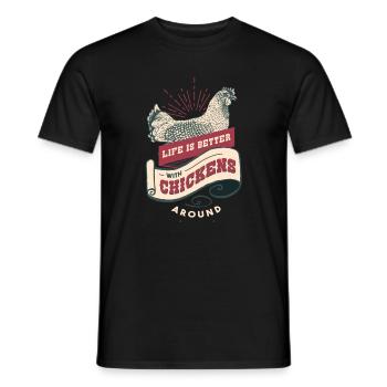 Images drôles animaux dictons poulet coq poulailler - T-shirt homme - noir - Devant - AI Model Male 178 light (178cm)