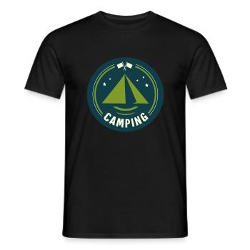 Tent Camping Camper - Men's T-Shirt - black - Front - AI Model Male 178 light (178cm)