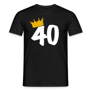 40 Birthday King Queen Forty Bday Birthday - Men's T-Shirt - black - Front - AI Model Male 178 light (178cm)