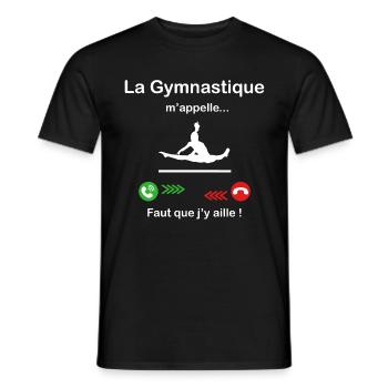 La Gymnastique m'appelle faut que j'y aille ! - T-shirt homme - noir - Devant - AI Model Male 178 light (178cm)