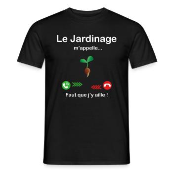 Le Jardinage m'appelle faut que j'y aille ! - T-shirt homme - noir - Devant - AI Model Male 178 light (178cm)