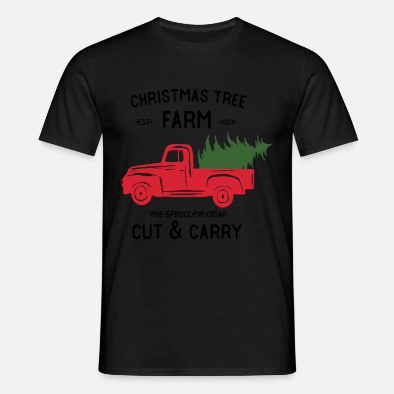WEIHNACHTSAUTO MIT BAUM - Männer T-Shirt - Schwarz