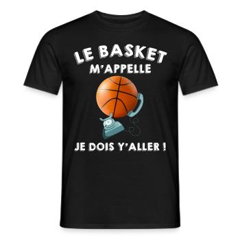 Le Basket m'appelle Humour Basket-ball - T-shirt homme - noir - Devant - AI Model Male 178 light (178cm)