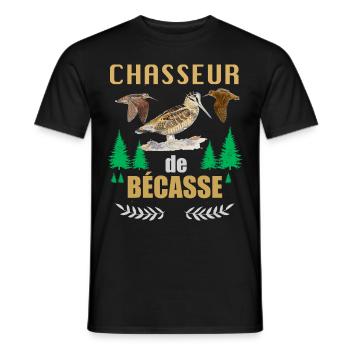 Bécasse Belle Des Bois Cadeau Homme Chasseur - T-shirt homme - noir - Devant - AI Model Male 178 light (178cm)