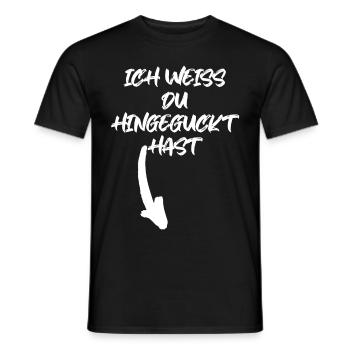 Ich weiß wo du hingeguckt hast - Männer T-Shirt - Schwarz - Vorne - AI Model Male 178 light (178cm)