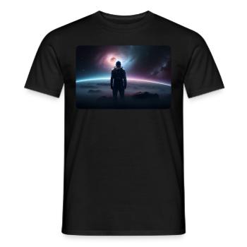 Verloren im Kosmos - Männer T-Shirt - Schwarz - Vorne - AI Model Male 178 light (178cm)