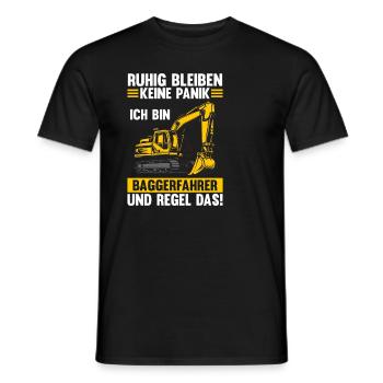 Bagger Fahrer Bagger Bauen Geschenk - Männer T-Shirt - Schwarz - Vorne - AI Model Male 178 light (178cm)
