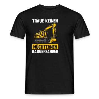 Bagger Fahrer Bagger Bauen Geschenk - Männer T-Shirt - Schwarz - Vorne - AI Model Male 178 light (178cm)