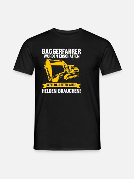 Bagger Fahrer Bagger Bauen Geschenk - Männer T-Shirt - Schwarz