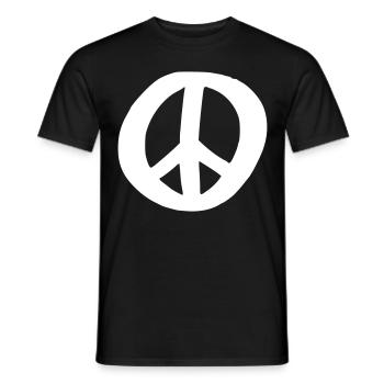 Signe de la Paix Dessin de la Paix Croquis blanc - T-shirt homme - noir - Devant - AI Model Male 178 light (178cm)