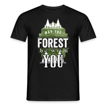 Baum Zelten Survival Wald Outdoor Wandern - Männer T-Shirt - Schwarz - Vorne - AI Model Male 178 light (178cm)