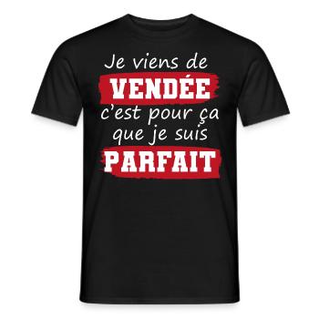 cadeau marrant mec parfait Vendée vendéen - T-shirt homme - noir - Devant - AI Model Male 178 light (178cm)