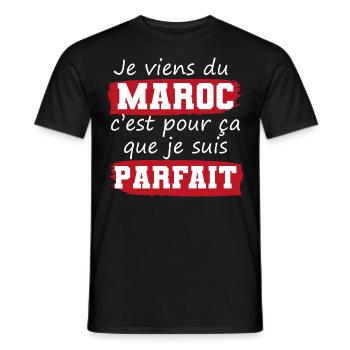 cadeau drôle Maroc marocain mec parfait - T-shirt homme - noir - Devant - AI Model Male 178 light (178cm)