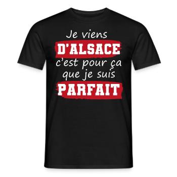 cadeau drôle homme parfait Alsace alsacien - T-shirt homme - noir - Devant - AI Model Male 178 light (178cm)